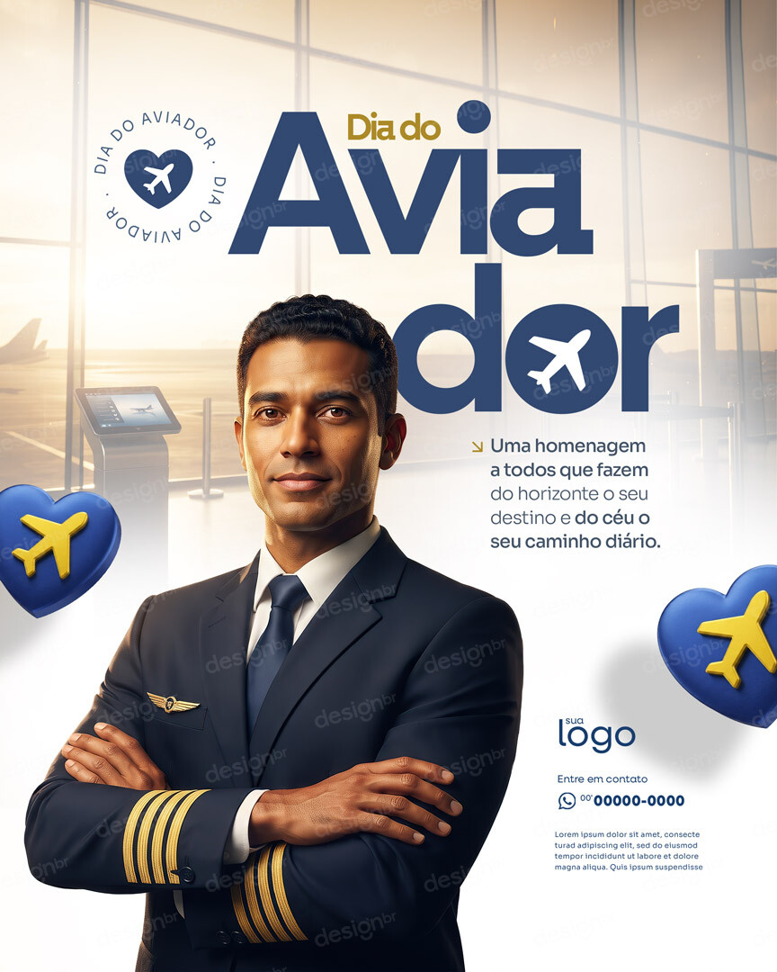Dia do Aviador 22 de Outubro Social Media PSD Editável Dia do Aviador 22 de Outubro Social Media PSD Editável - Social Media - Dia Aviador; Aviação; Piloto Avião; Aeronave; A...