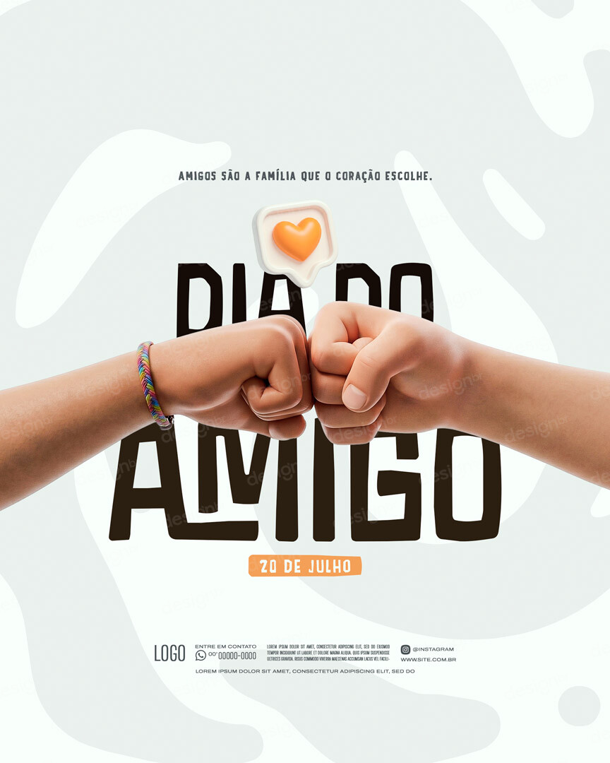 Feliz Dia do Amigo 20 de Julho Social Media PSD Editável Feliz Dia do Amigo 20 de Julho Social Media PSD Editável - Social Media - Amigo; Amizade; Friend; Irmandade; Amizade Verd...