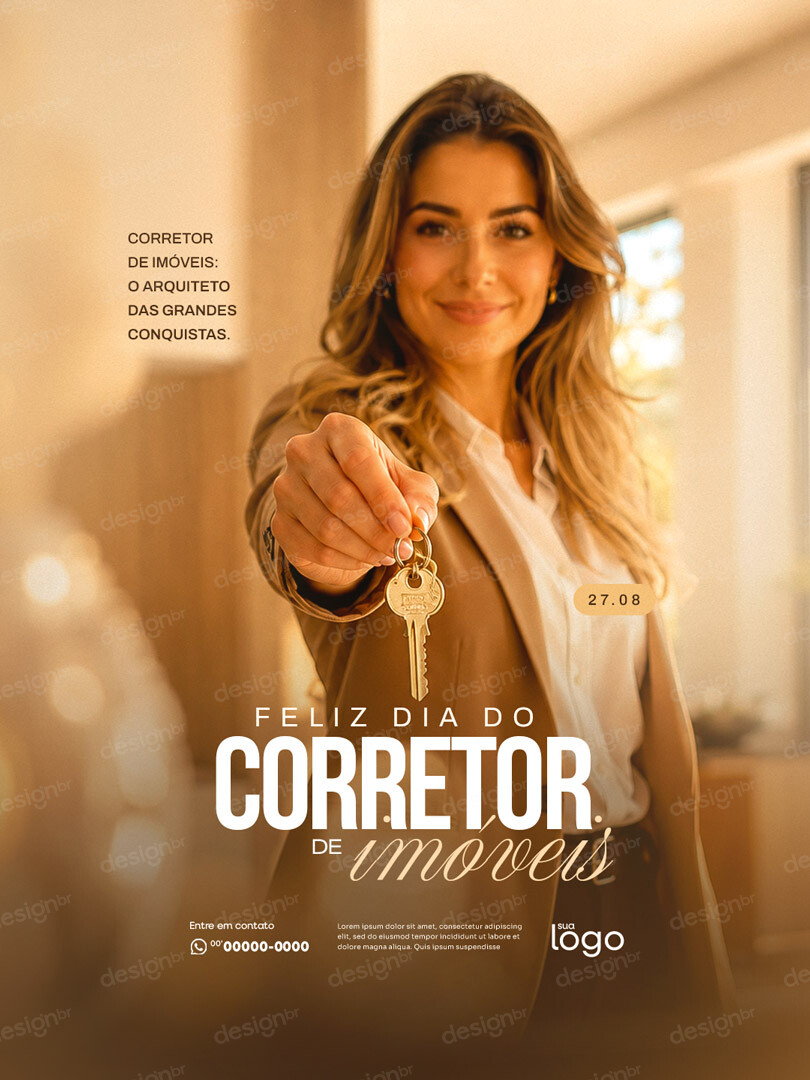 Feliz Dia do Corretor de Imóveis 27 de Agosto Social Media PSD Editável Feliz Dia do Corretor de Imóveis 27 de Agosto Social Media PSD Editável - Social Media - Corretor Imóveis; Corretor; Traba...