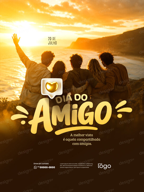 Feliz Dia do Amigo 20 de julho Social Media PSD Editável Feliz Dia do Amigo 20 de julho Social Media PSD Editável - Social Media - Dia Amigo; Amigo; Amizade; Friend; Irmandade; A...