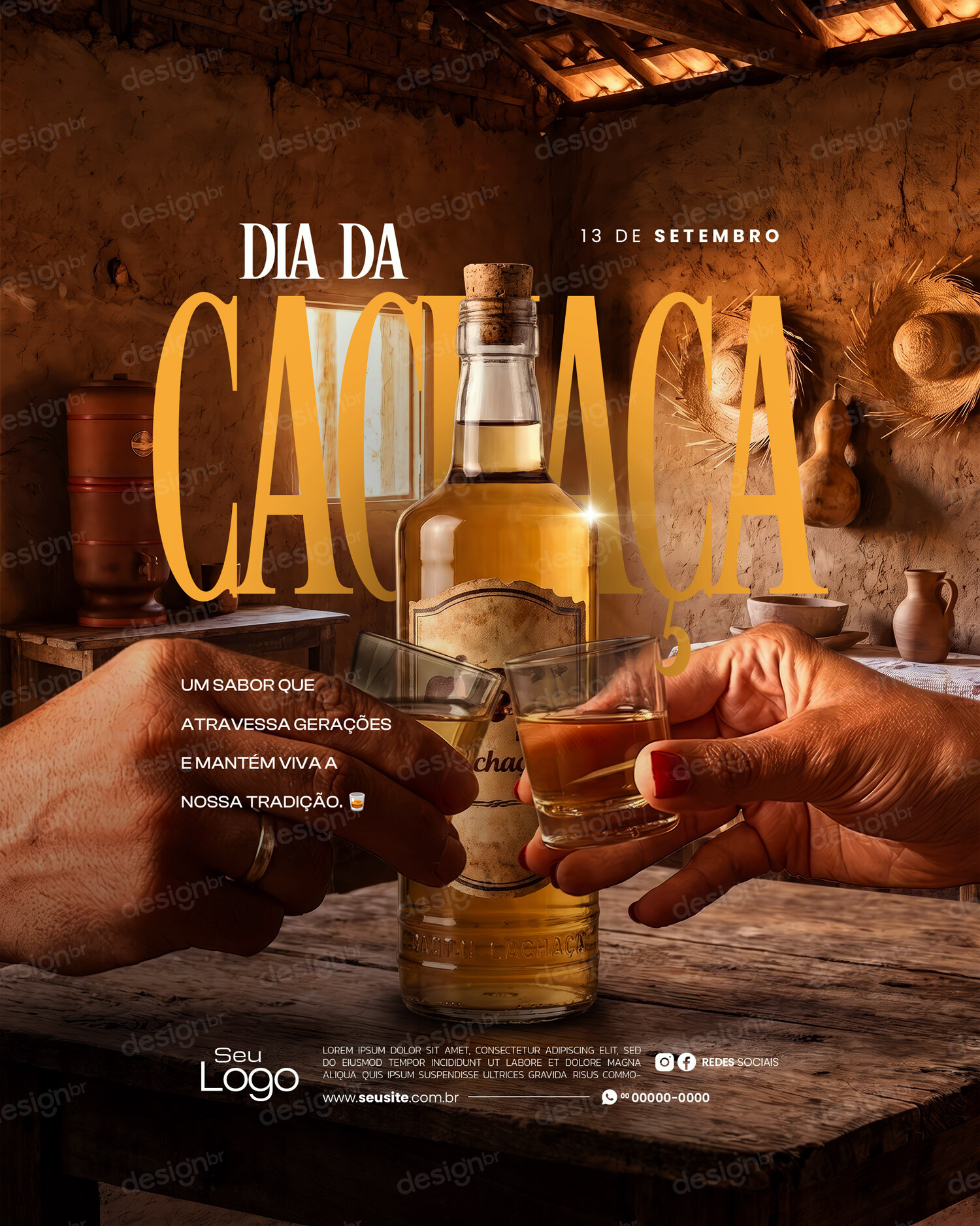 Dia Nacional da Cachaça 13 de Setembro Social Media PSD Editável Dia Nacional da Cachaça 13 de Setembro Social Media PSD Editável - Social Media - Cachaça; Bebida Brasileira; Produção Cac...