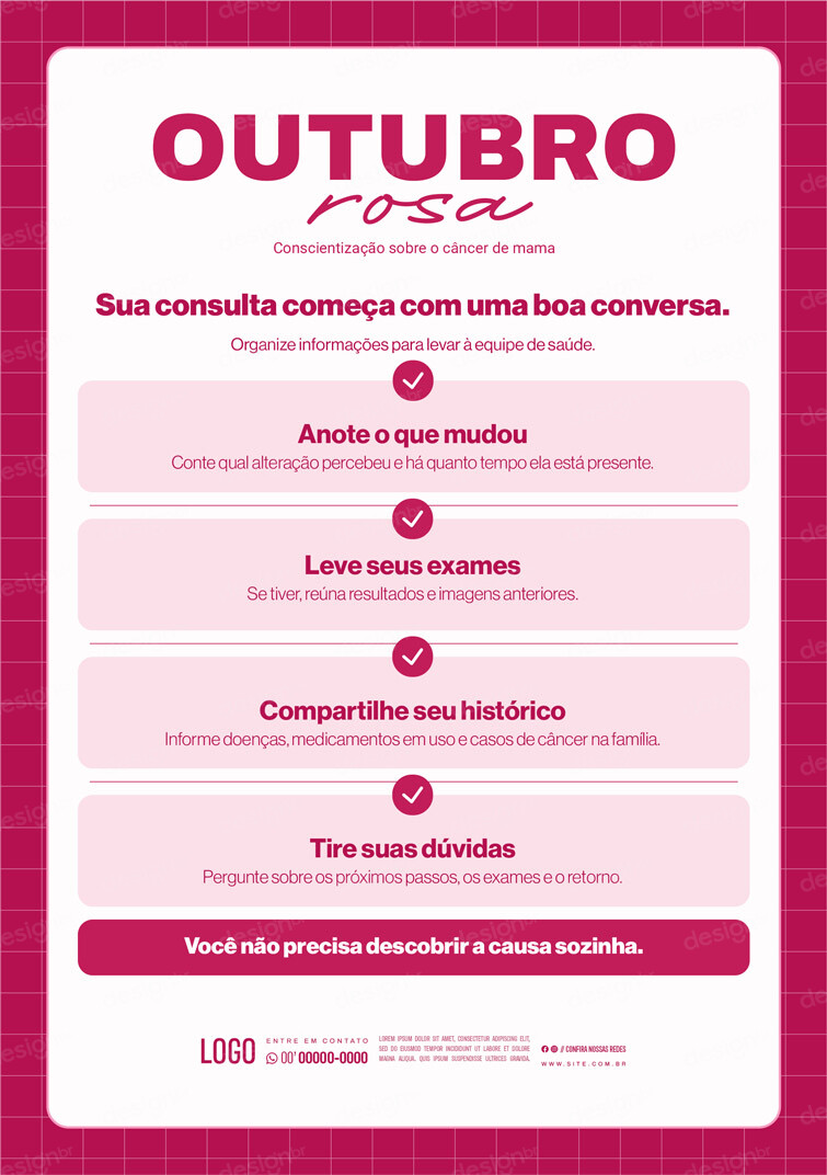 Outubro Rosa Folder A5 de Conscientização e Prevenção ao Câncer de Mama PSD Editável Outubro Rosa Folder A5 de Conscientização e Prevenção ao Câncer de Mama PSD Editável - Social Media - Outubro Rosa; Câncer...
