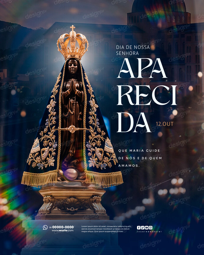 Dia de Nossa Senhora Aparecida 12 de Outubro Social Media PSD Editável Dia de Nossa Senhora Aparecida 12 de Outubro Social Media PSD Editável - Social Media - Nossa Senhora; Santa; Padroeira Br...