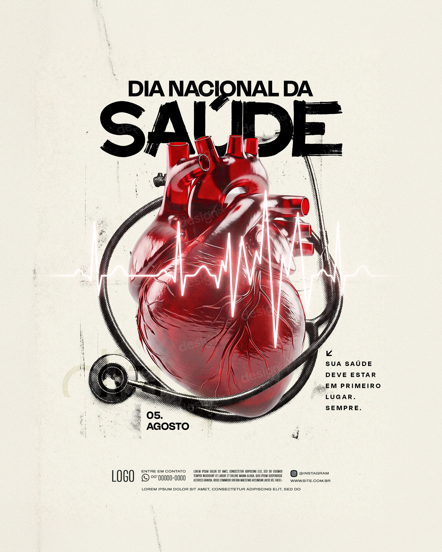 Dia Nacional da Saúde 05 de Agosto Social Media PSD Editável Dia Nacional da Saúde 05 de Agosto Social Media PSD Editável - Social Media - Dia Saúde; Saúde; Saúde Pública; Saúde Homem...