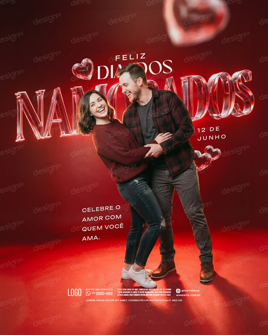Feliz Dia dos Namorados 12 de Junho Social Media PSD Editável Feliz Dia dos Namorados 12 de Junho Social Media PSD Editável - Coleção - Dia Namorados; Namorados; Casal; Amor; Post; Te...