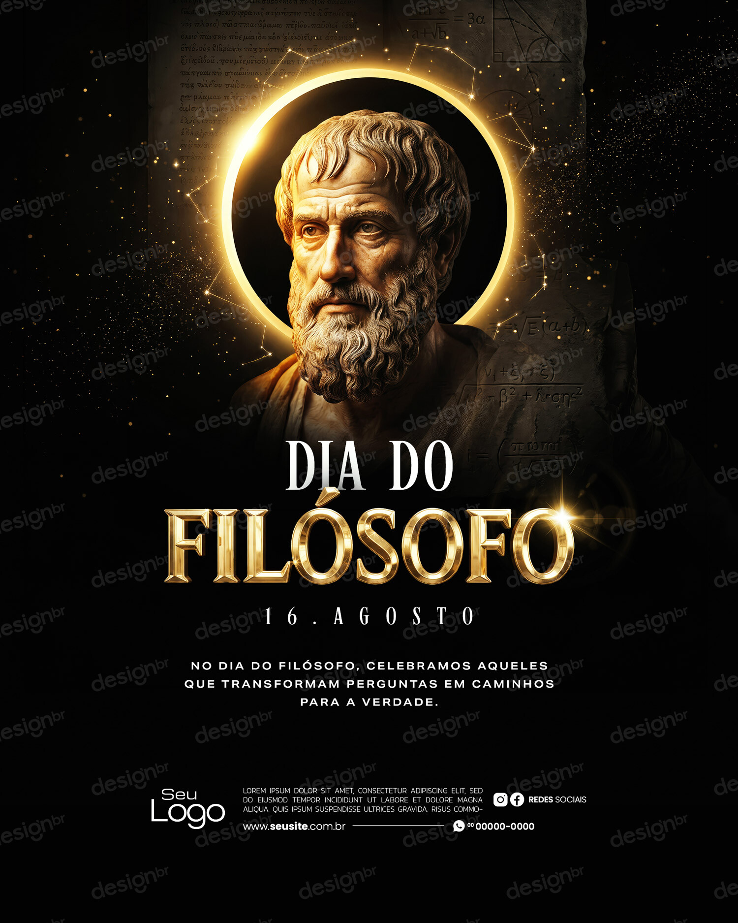 Dia do Filósofo 16 de Agosto Social Media PSD Editável Dia do Filósofo 16 de Agosto Social Media PSD Editável - Social Media - Dia Filósofo; Filósofo; Filosofia; Pensamento; ...