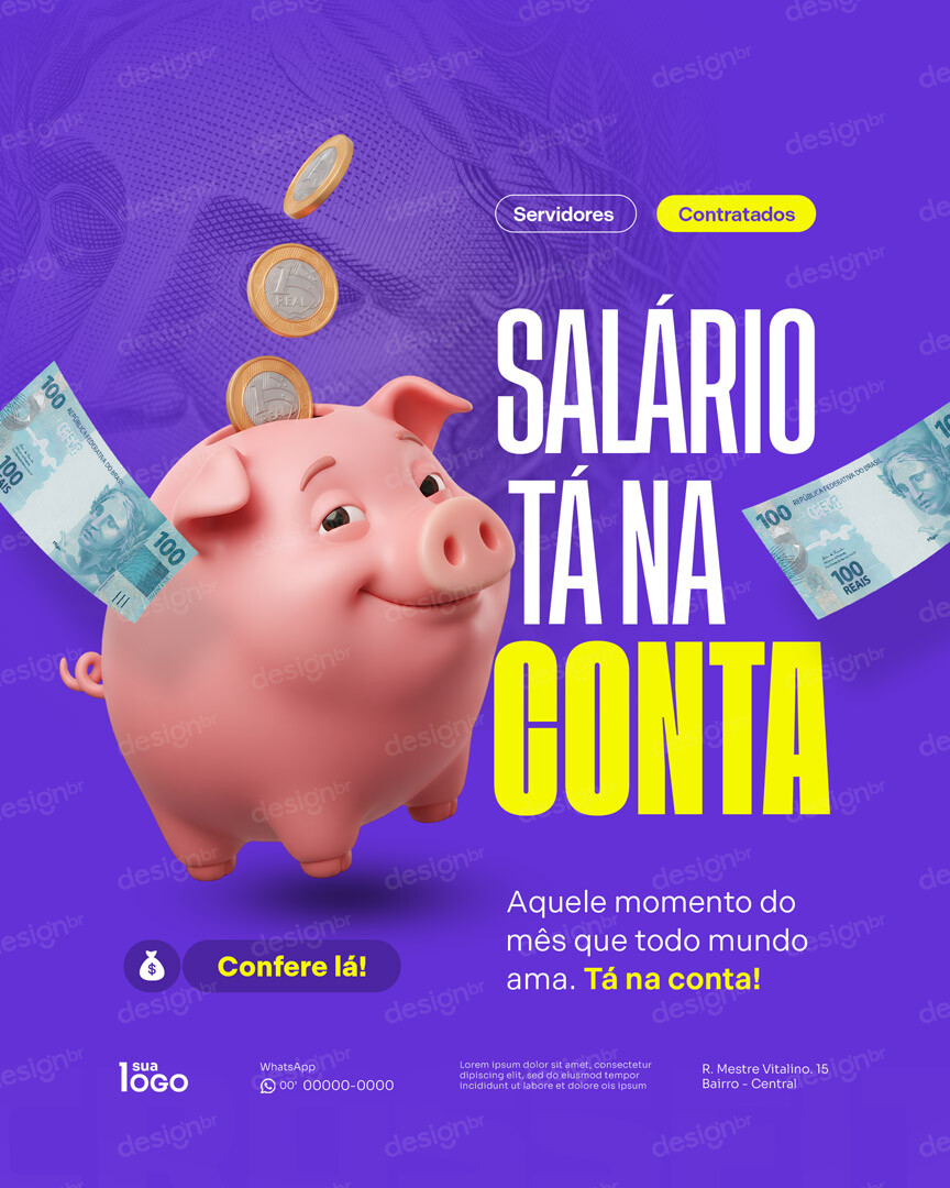 Salário Liberado Tá na Conta Prefeitura Social Media PSD Editável Salário Liberado Tá na Conta Prefeitura Social Media PSD Editável - Coleção - Pagamento Servidor; Servidores Públicos; Pre...