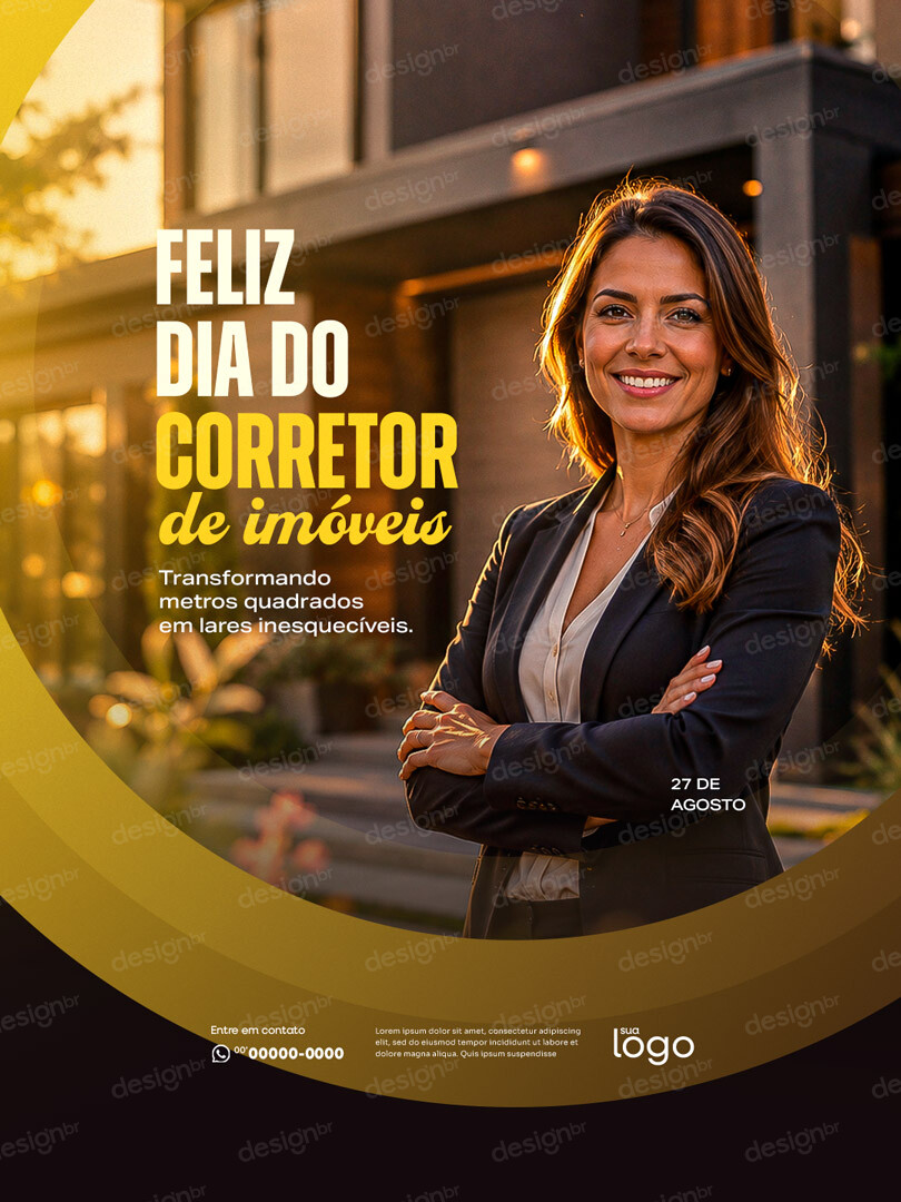 Feliz Dia do Corretor de Imóveis 27 de Agosto Social Media PSD Editável Feliz Dia do Corretor de Imóveis 27 de Agosto Social Media PSD Editável - Social Media - Corretor Imóveis; Corretor; Traba...