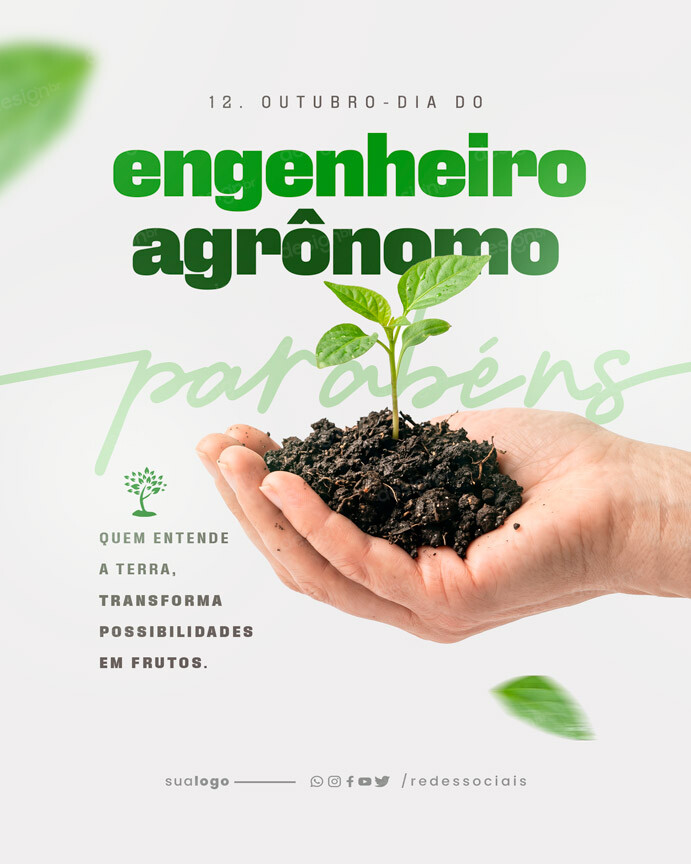 Dia do Engenheiro Agrônomo 12 de Outubro PSD Editável Dia do Engenheiro Agrônomo 12 de Outubro PSD Editável - Social Media - Dia Agrônomo; Agronomia; Agricultura; Agro; Pec...