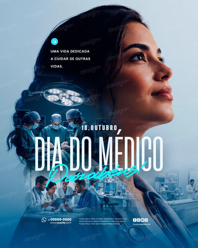 Dia do Médico 18 de Outubro Social Media PSD Editável Dia do Médico 18 de Outubro Social Media PSD Editável - Social Media - Dia Médico; Médico; Medicina; Homenagem Médico;...