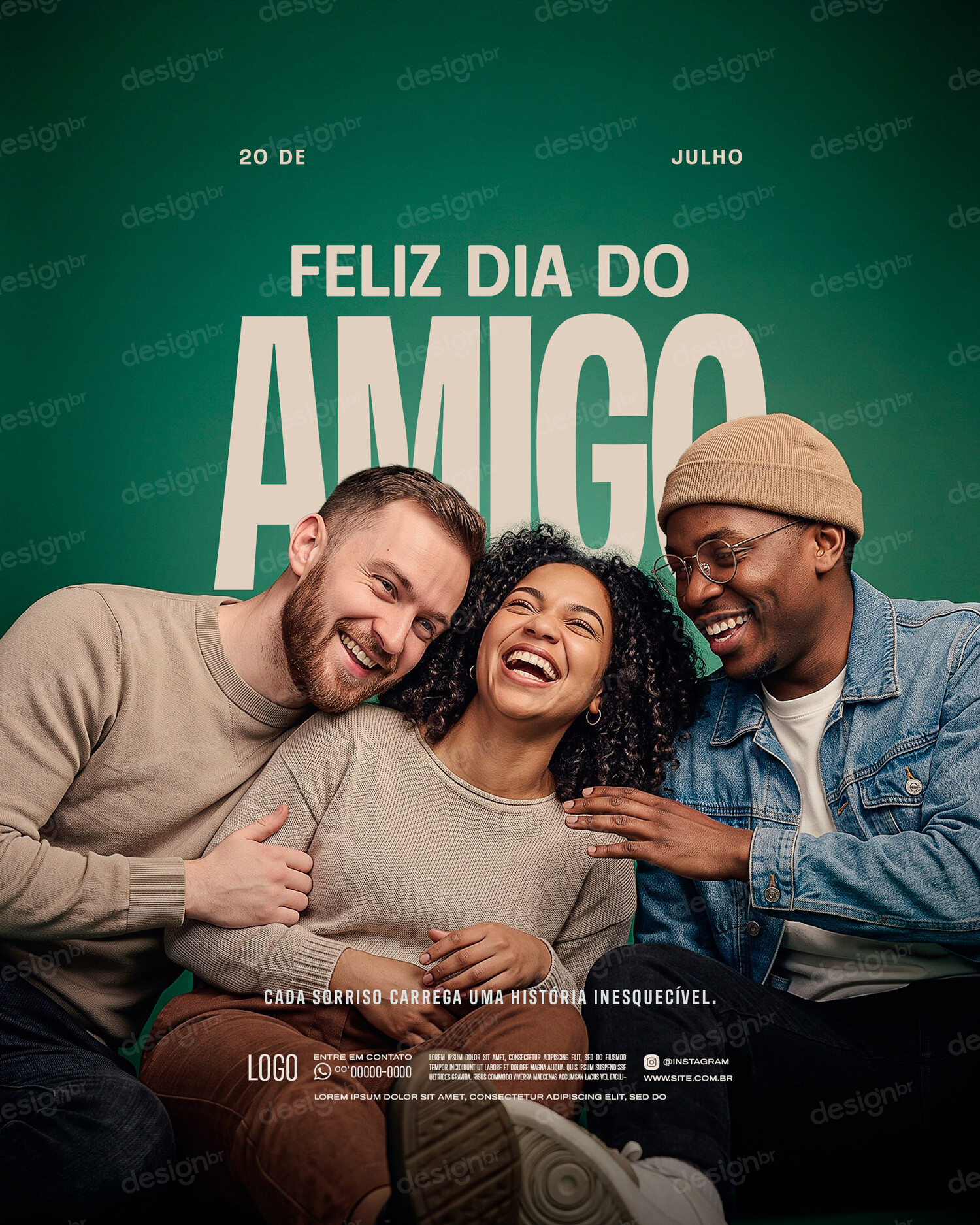 Feliz Dia do Amigo 20 de Julho Social Media PSD Editável Feliz Dia do Amigo 20 de Julho Social Media PSD Editável - Social Media - Amigo; Amizade; Friend; Irmandade; Amizade Verd...