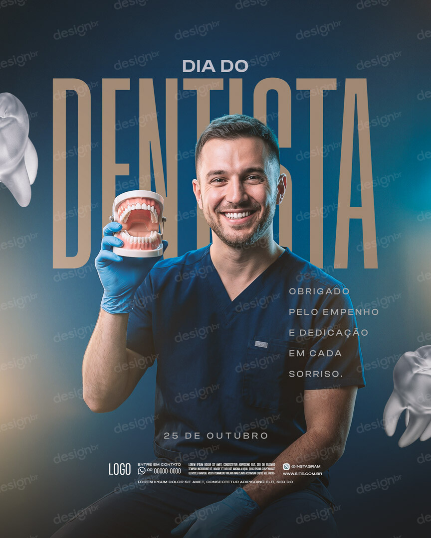 Dia Nacional do Dentista 25 de Outubro Social Media PSD Editável Dia Nacional do Dentista 25 de Outubro Social Media PSD Editável - Social Media - Dia Dentista; Dentista; Odontologia; Clí...