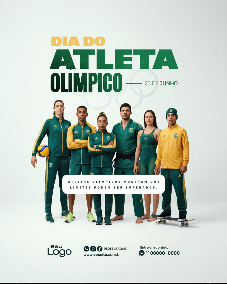 Dia do Atleta Olímpico 23 de Junho Social Media PSD Editável Dia do Atleta Olímpico 23 de Junho Social Media PSD Editável - Social Media - Atleta Olímpico; Olímpicos; Olimpíadas; Espo...