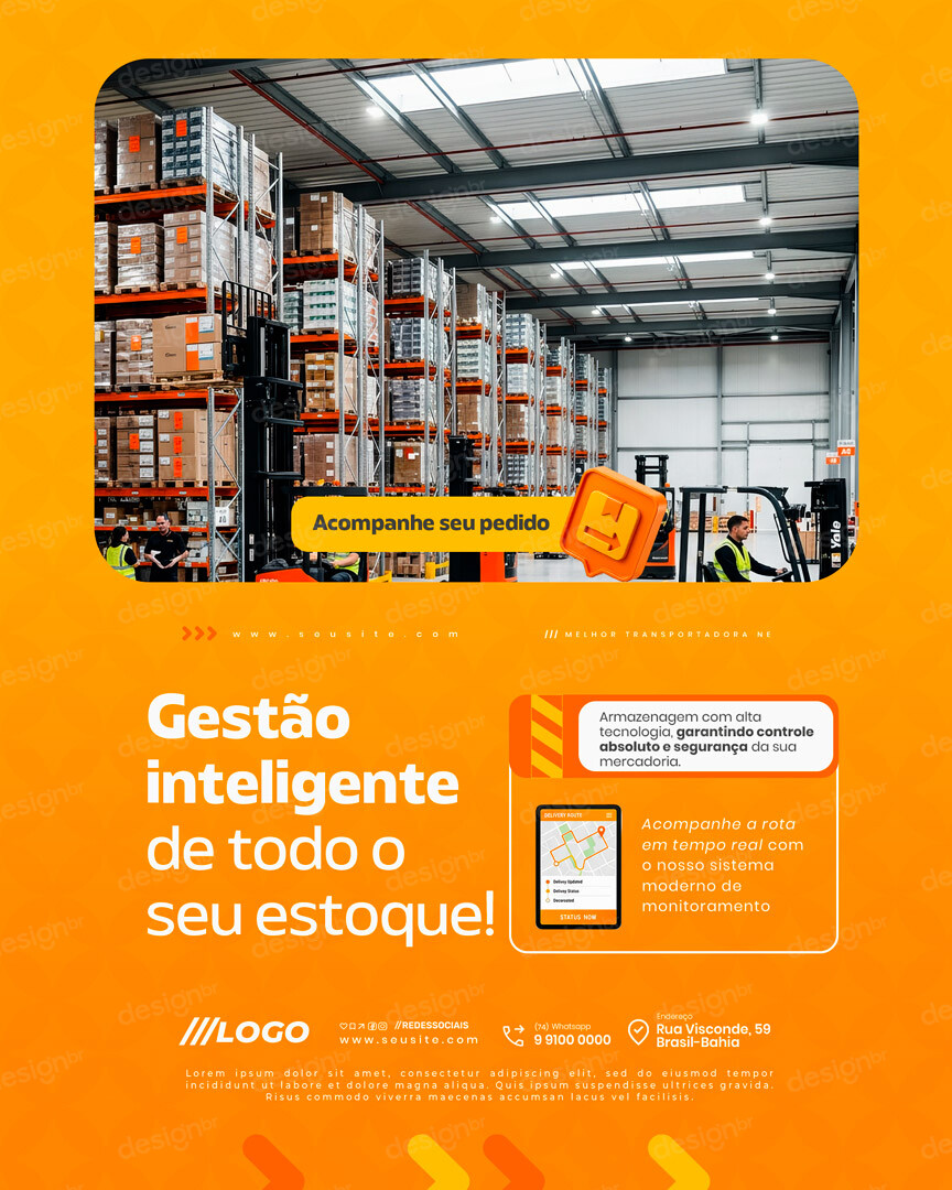 Gestão Inteligente Transportadora de Cargas Social Media PSD Editável Gestão Inteligente Transportadora de Cargas Social Media PSD Editável - Coleção - Transportadora; Logística; Entrega; Merc...
