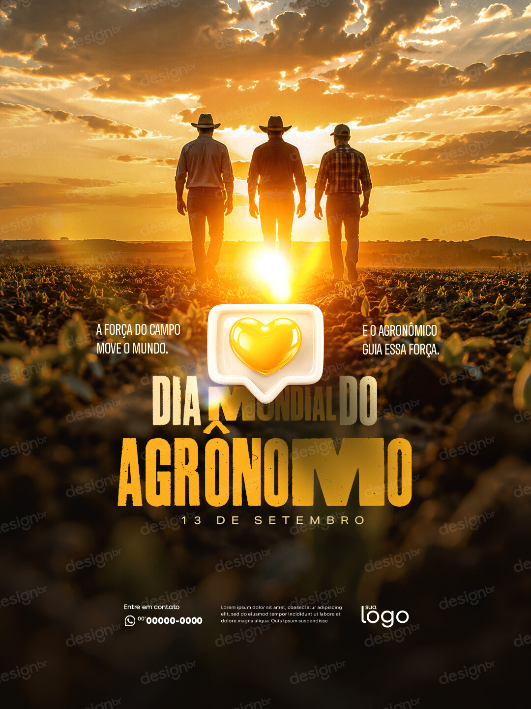 Dia Mundial do Agrônomo 13 de Setembro Social Media PSD Editável Dia Mundial do Agrônomo 13 de Setembro Social Media PSD Editável - Social Media - Dia Agrônomo; Agrônomo; Agronomia; Engen...