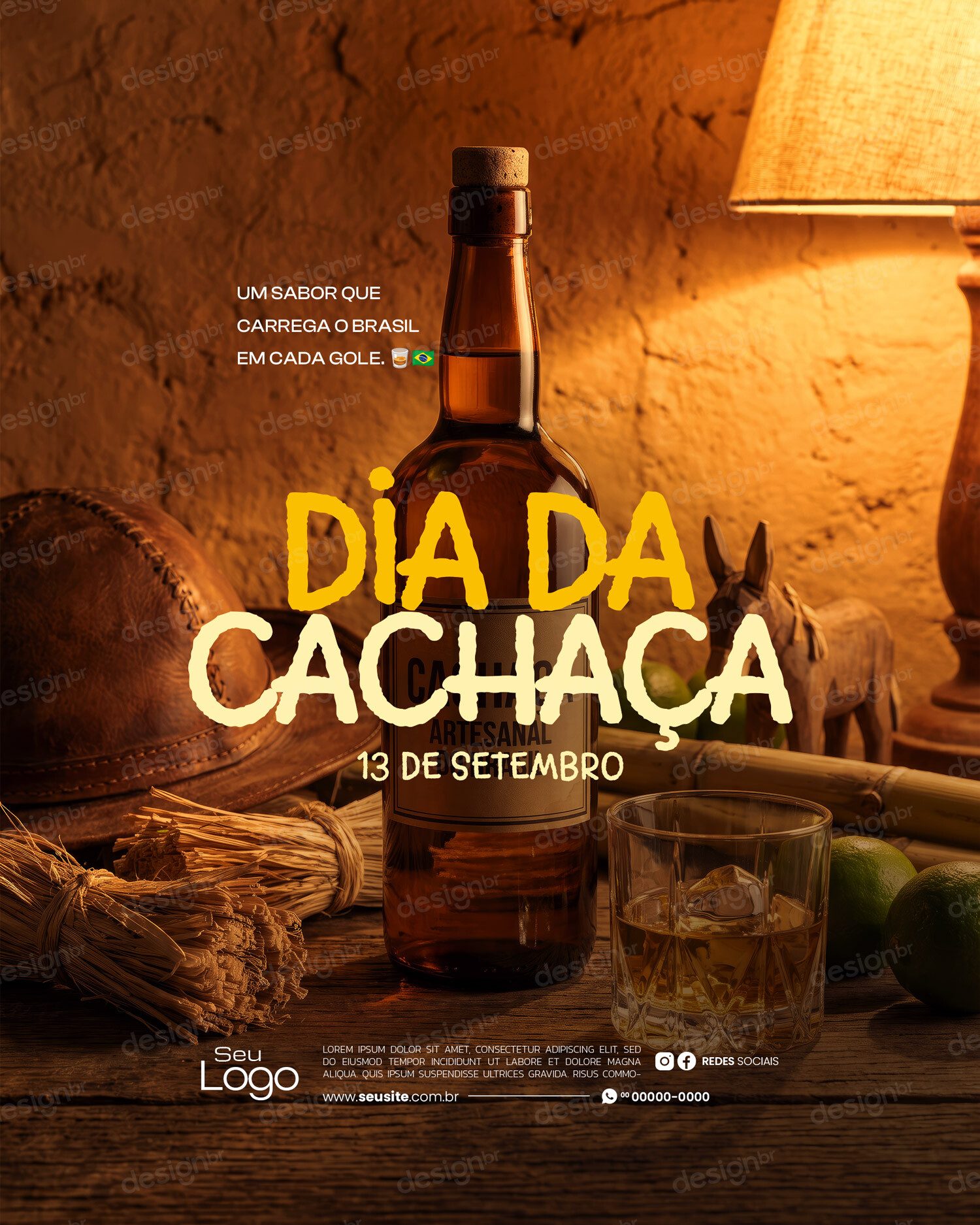 Dia Nacional da Cachaça 13 de Setembro Social Media PSD Editável Dia Nacional da Cachaça 13 de Setembro Social Media PSD Editável - Social Media - Cachaça; Bebida Brasileira; Produção Cac...