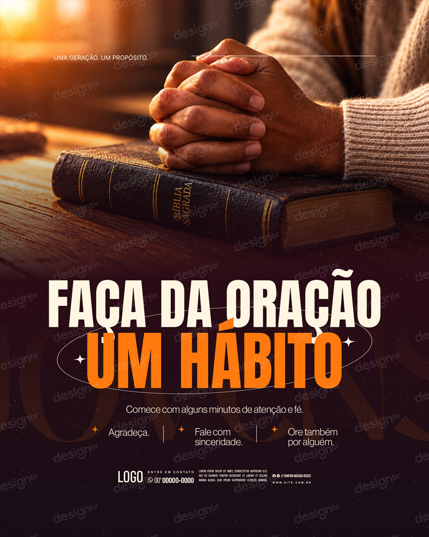Post Igreja Faça da Oração um Hábito PSD Editável Post Igreja Faça da Oração um Hábito PSD Editável - Coleção - Gospel; Igreja; Evangélico; Church; Adoração; C...