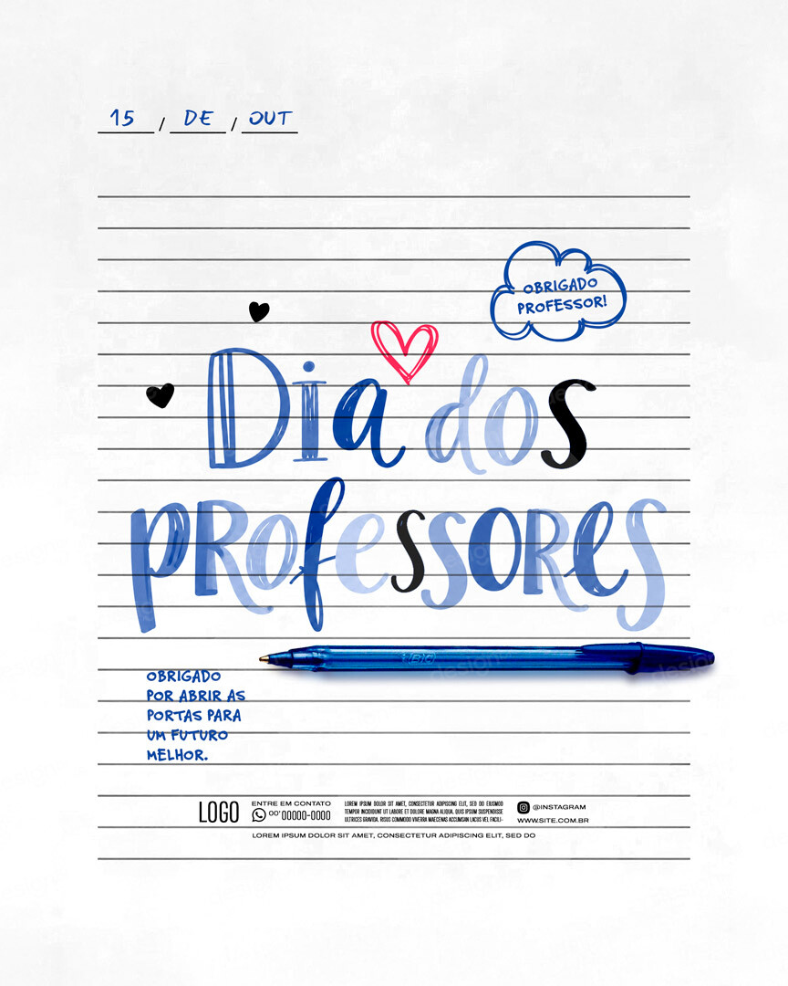 Feliz Dia Do Professor 15 De Outubro Social Media PSD Editável Feliz Dia Do Professor 15 De Outubro Social Media PSD Editável - Social Media - Dia Professor; Professores; Educação; Para...