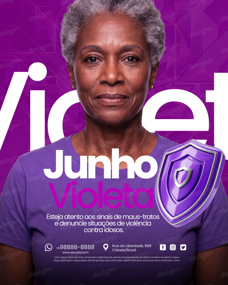 Social Media Junho Violeta Mês de Conscientização da Violência Contra a Pessoa Idosa PSD Editável Social Media Junho Violeta Mês de Conscientização da Violência Contra a Pessoa Idosa PSD Editável - Social Media - Junho V...